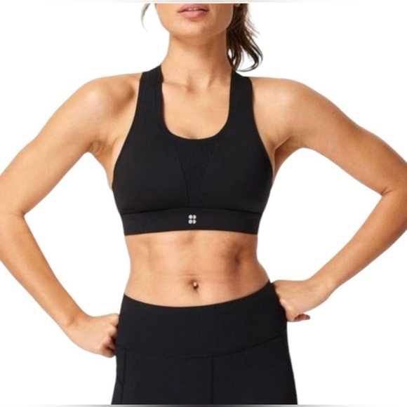 Sweaty Betty All Train Black Sports Bar Athletic Gym Workout Support 36D Active - Picture 1 of 10